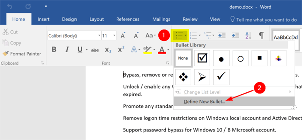 Insert Clickable Checkbox In Word Password Recovery