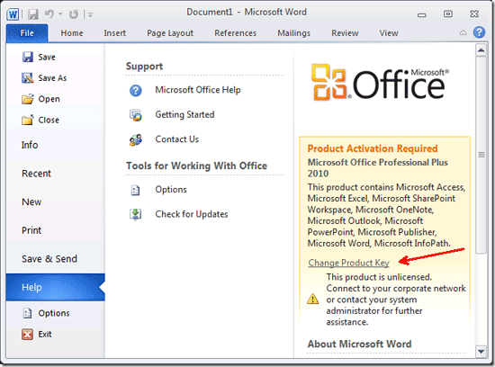 lost microsoft office product key