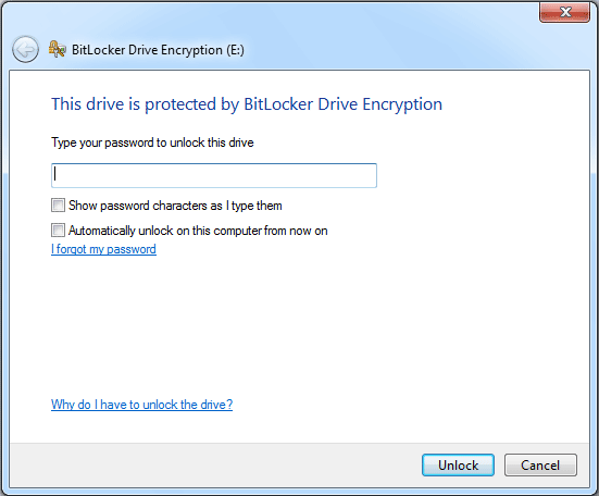 Unlock Bitlocker Drive On Vista