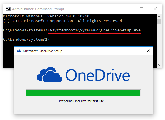 onedrive download windows 10