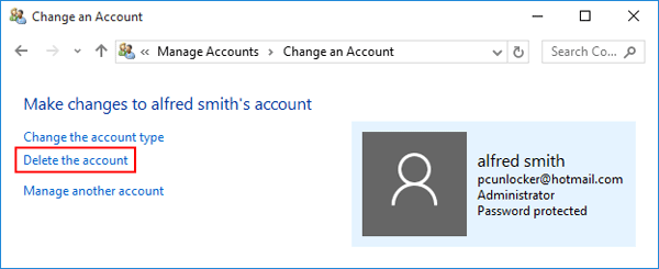 how can i change my microsoft account on windows 10