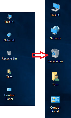 windows 8 desktop icon size