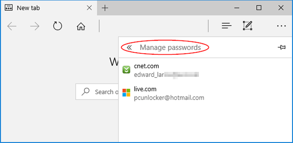 Manage Saved Passwords In Microsoft Edge