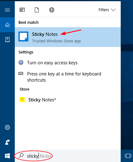 sticky notes app for windows 10