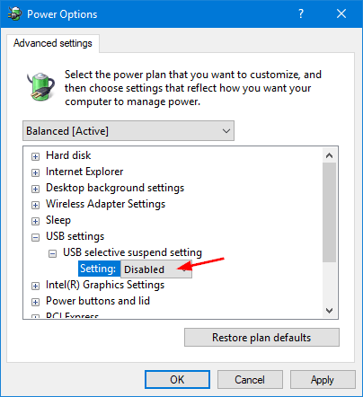 usb devices turning on and off