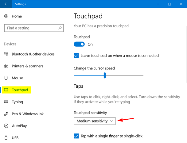 2 Ways To Change Touchpad Sensitivity In Windows 10 Password Recovery