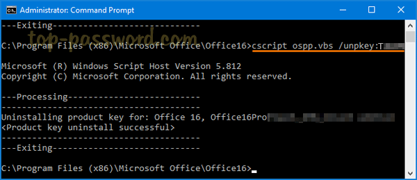 find office 2016 product key command line