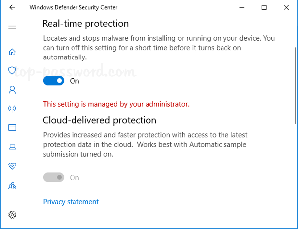 windows defender grayed out