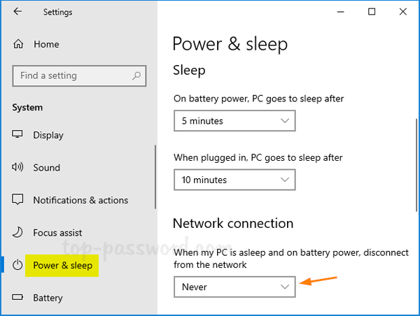 lose internet connection when computer sleeps