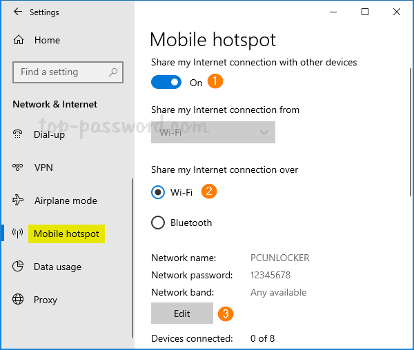Windows 10 Mobile Hotspot 