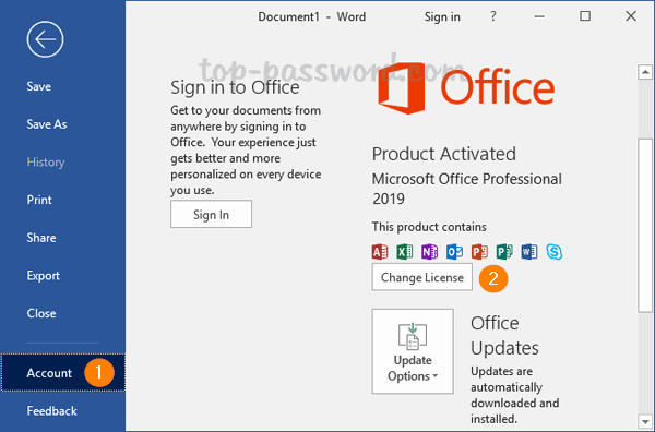 How to Change Office 2019 / 2016 Product Key with Ease Password