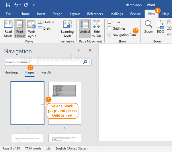how to remove a page in word that wont delete