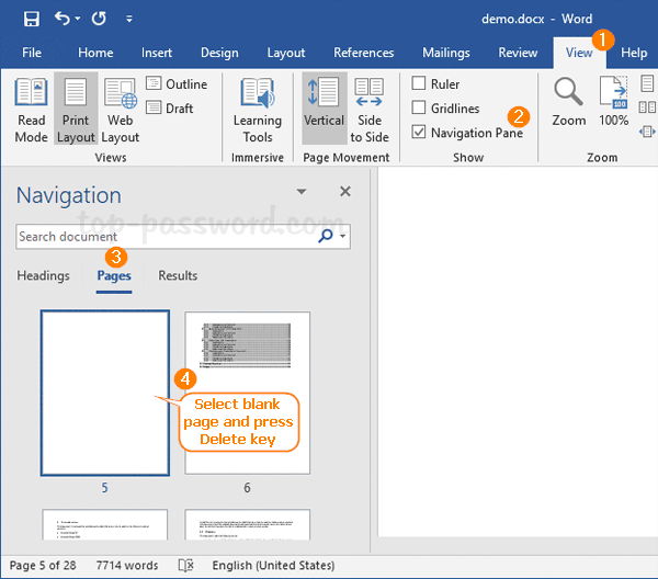 Easy Ways To Delete Blank Page In Word 2019 2016 Document Password 