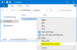 How to Remove “Restore previous versions” Context Menu in Windows 10 ...