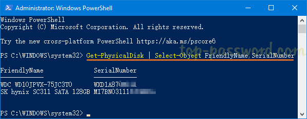 powershell get motherboard serial number