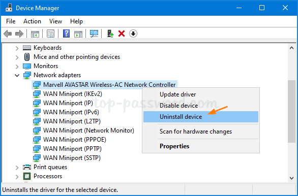 how to uninstall wireless controller driver