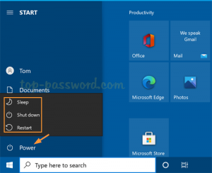 windows 10 remove power button