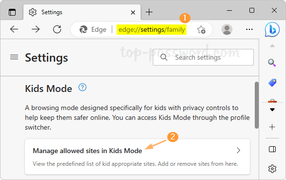 How to launch Kids Mode in Microsoft Edge