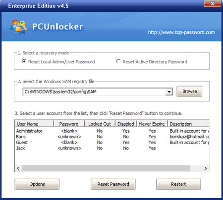 windows 7 password hacking