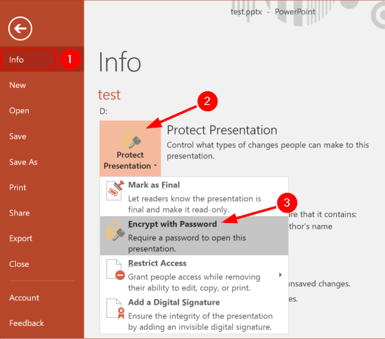 how to lock a powerpoint presentation to view only