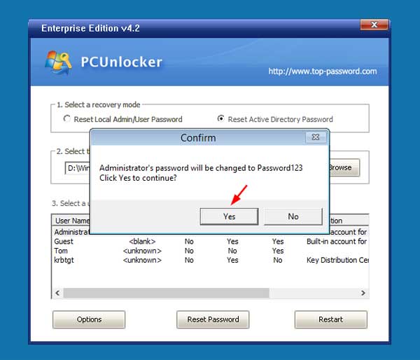 Reset Domain Administrator Password