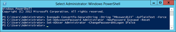 Reset domain password using PowerShell